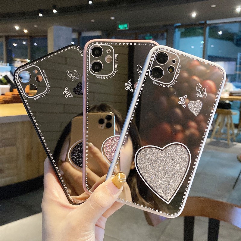 Ốp Điện Thoại Tráng Gương Hình Trái Tim Màu Kẹo Cho Oppo Reno Reno3 Pro Reno4 Pro Reno5 Pro Mi 11 Màu Sắc | BigBuy360 - bigbuy360.vn