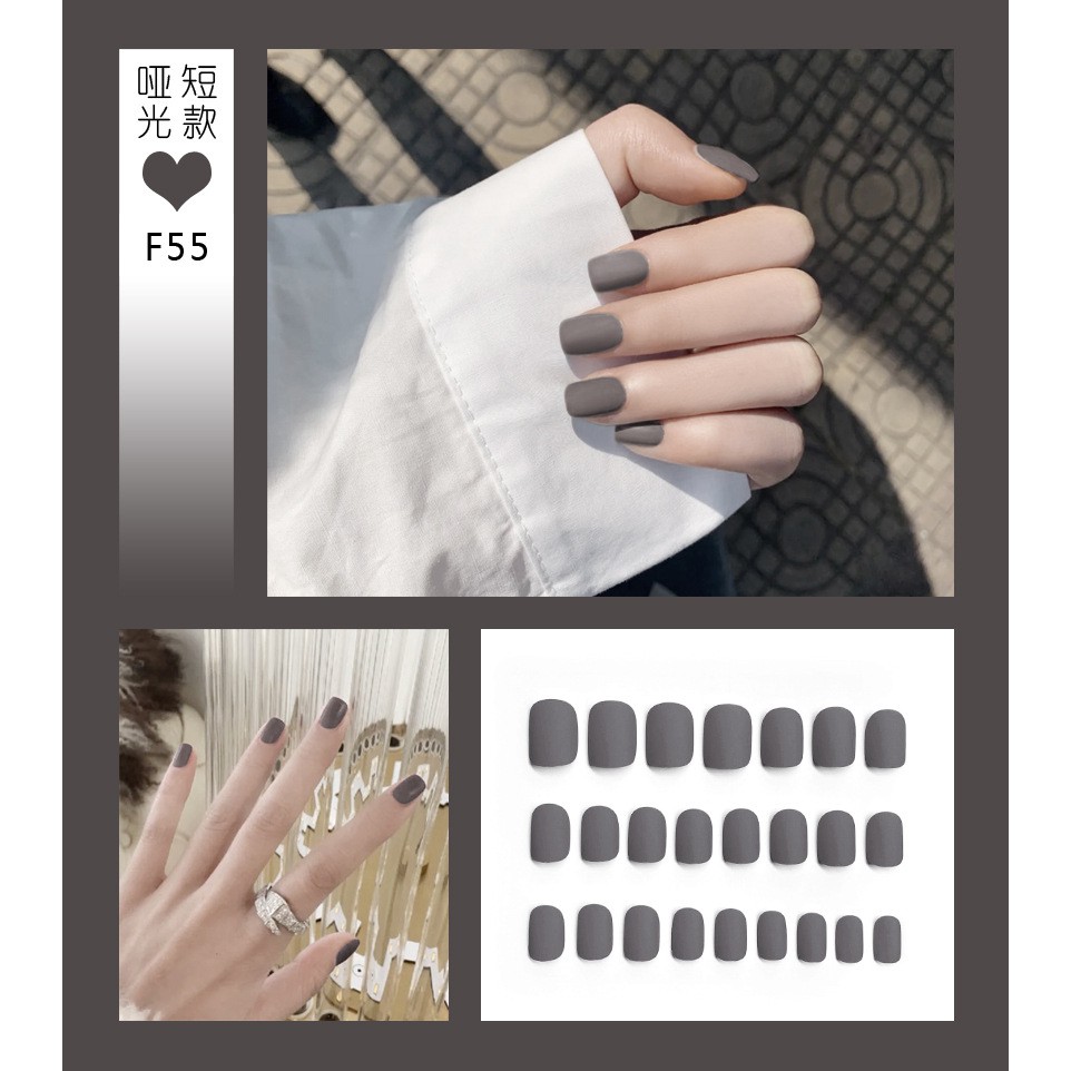 M&oacute;ng Giả Set 24 Nail Box D&aacute;ng Vu&ocirc;ng M&agrave;u Trơn Nh&aacute;m Si&ecirc;u Xinh Nghệ Thuật