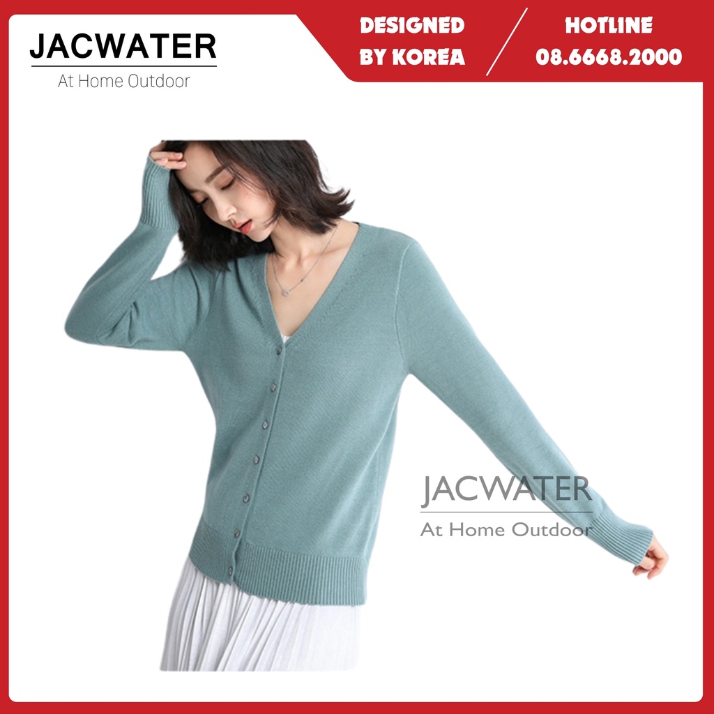 Áo khoác len cardigan nữ mỏng nhiều màu co giãn phong cách hàn quốc JACWATER V095