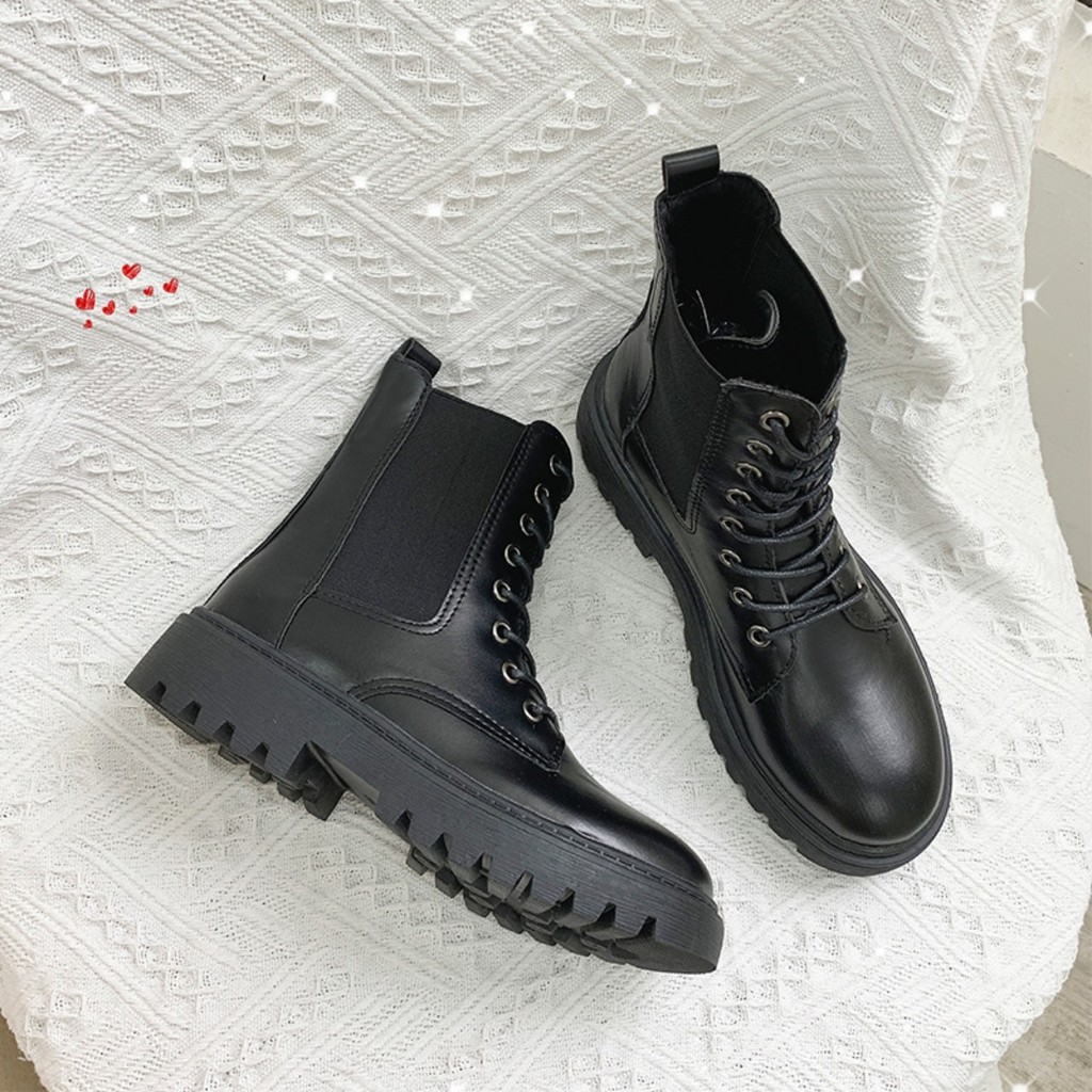 (ORDER- Sẵn 40) Giày ulzzang cao cổ da phối len( Ảnh thật ở cuối) | BigBuy360 - bigbuy360.vn