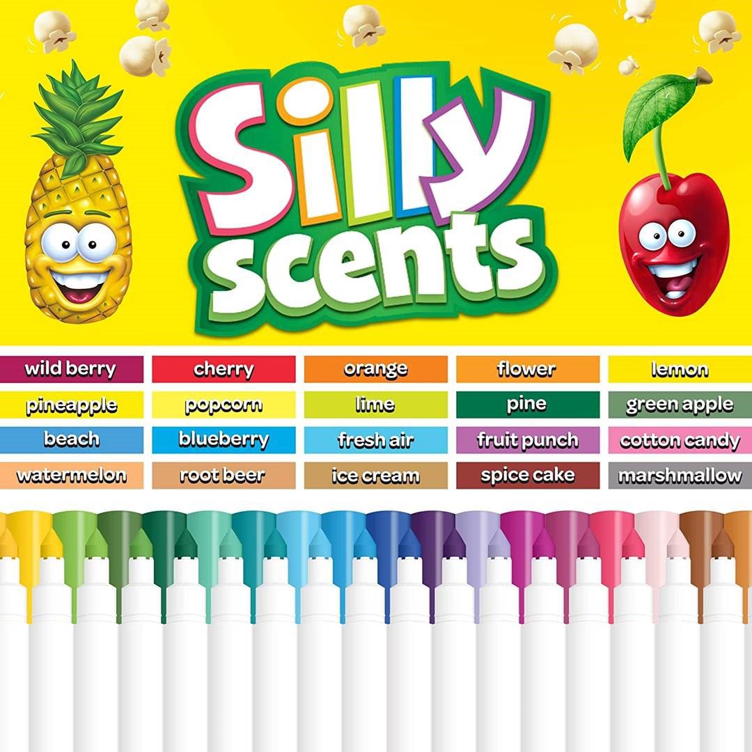 BÚT LÔNG TÔ MÀU NÉT MẢNH &amp; DÀY CRAYOLA 120 CÂY Washable &amp; Silly Scents (CÓ THỂ RỬA ĐƯỢC)