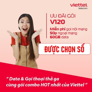 SIM 4G VIETTEL V120 SỐ ĐẸP, CHỌN SỐ THEO KHO SỐ ĐẸP
