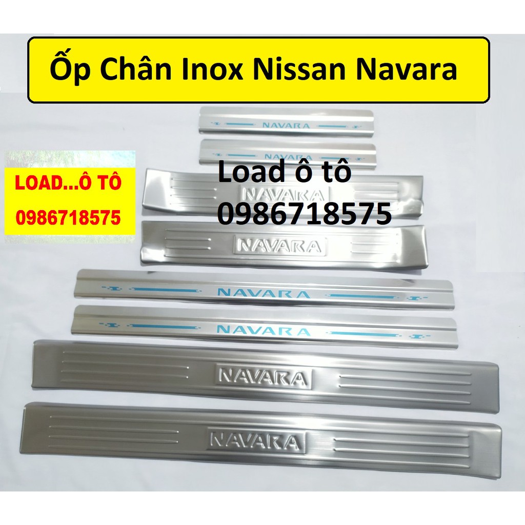 Ốp Bậc Cửa, Nẹp Bước Chân Xe Nissan Navara 2021-2018 Form Cũ Hàng Inox Cao Cấp