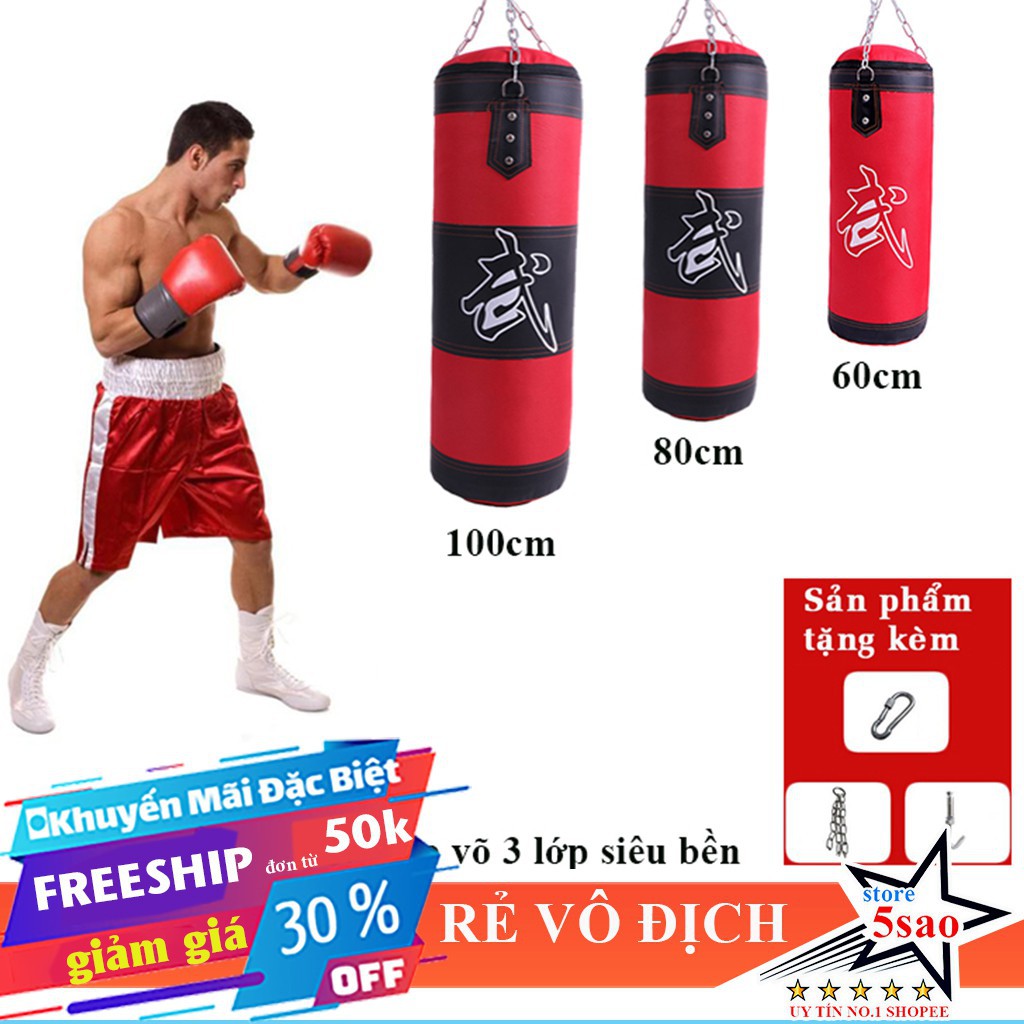 🎁 Bao cát đấm bốc tập võ 3 lớp siêu bền ⚡FREESHIP⚡ Vỏ boxing-giá rẻ vô địch-hà nội