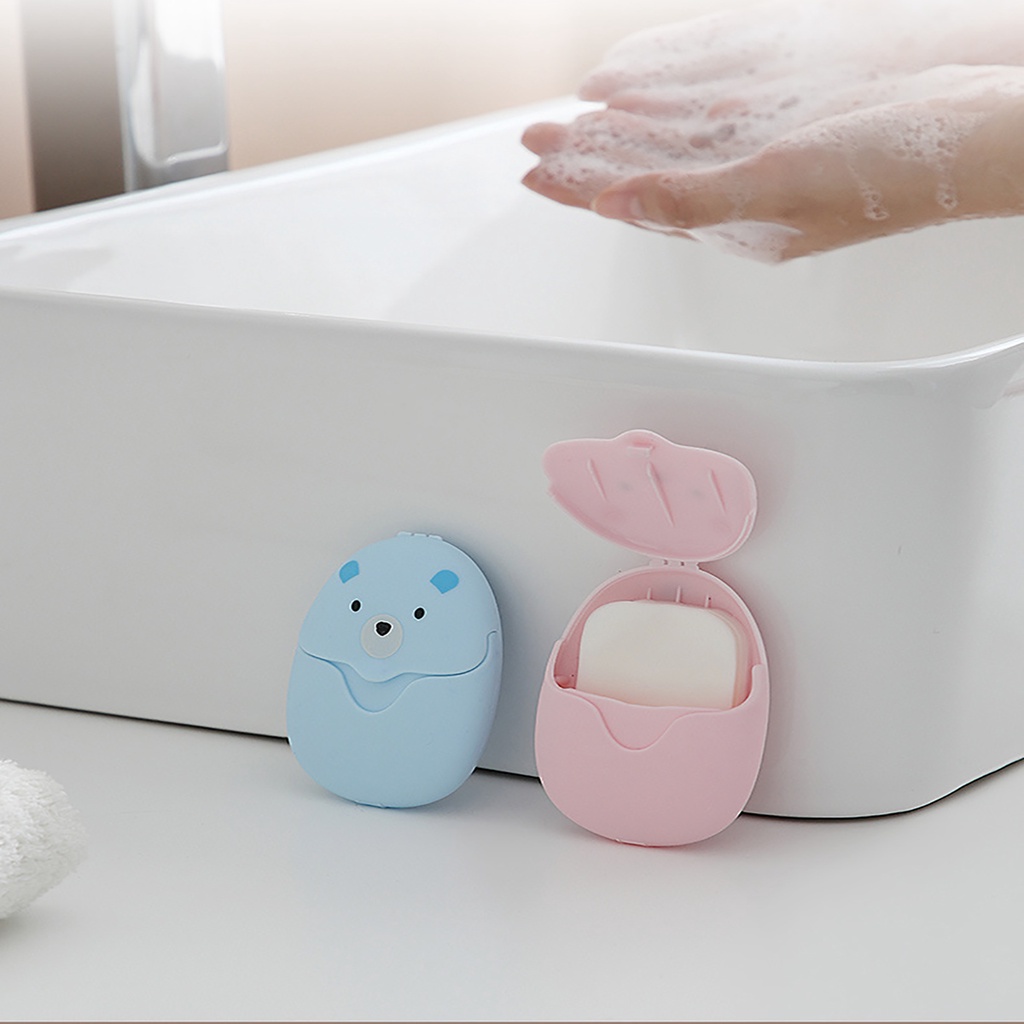 Xà Phòng Giấy Rửa Tay Xà Bông Khô Mini Bỏ Túi Du Lịch Tiện Lợi Hộp 50 Miếng Dễ Thương Cute Giá Rẻ Thơm Quần Áo