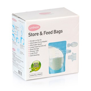 Túi trữ sữa mẹ và thức ăn cho bé ăn trực tiếp bằng thìa Unimom UM870312 ( Loại 20 túi/hộp)