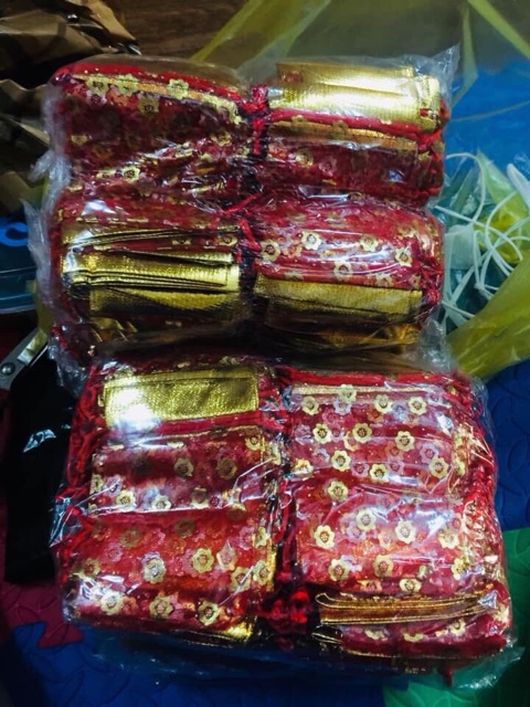 Combo 100 Túi lộc gạo muối ,túi đựng vòng dâu