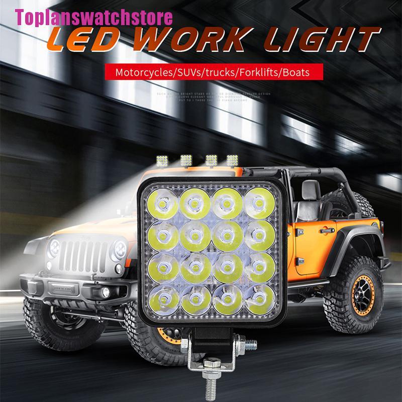 Đèn LED Hình Vuông 48W 12V 24V Ánh Sáng Trắng Dành Cho Ô Tô Xe Tải