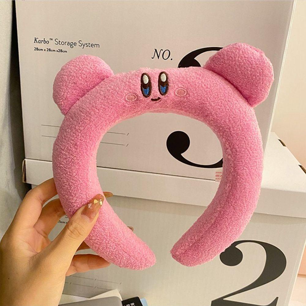 Băng Đô Cài Tóc Bằng Xốp Dày Họa Tiết Hoạt Hình Kirby Đơn Giản Rửa Mặt Cho Nữ