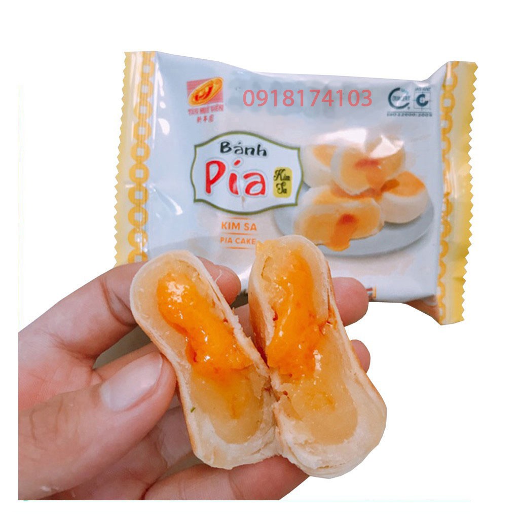 Bánh pía Tân Huê Viên kim sa [ COMBO 2 GÓI ] đậu xanh trứng chảy 480g - BẢO ANH