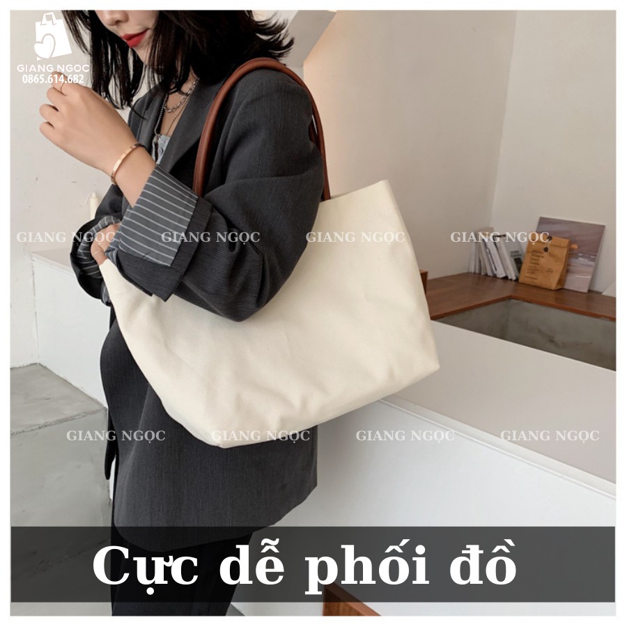 Túi Vải Canvas Cỡ Lớn Phong Cách Hàn Quốc | BigBuy360 - bigbuy360.vn