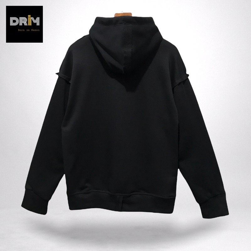 Áo hoodie local brand chính hãng hoodie unisex nam nữ form rộng Drim Hoodie Linghting đen ngươc