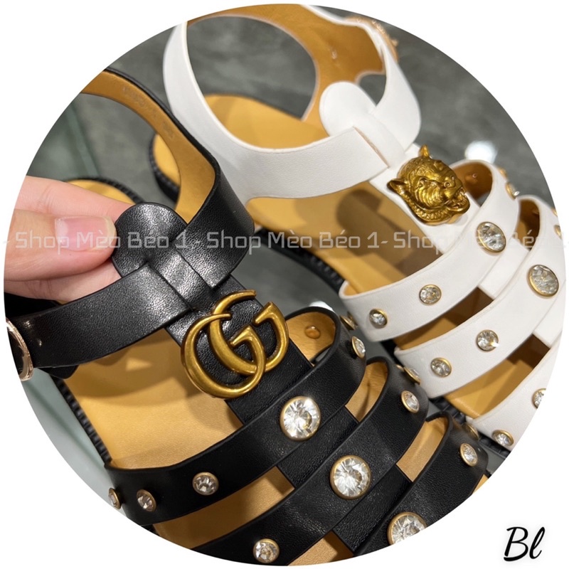 Sandal gc giọ viền đá đế bệt fullbox