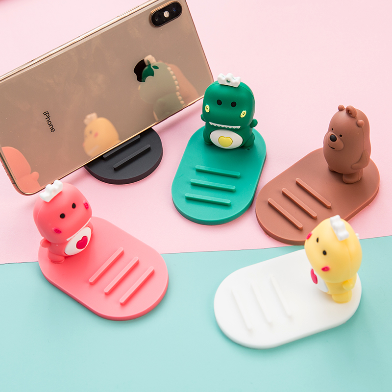 Mobile Phone Stand Silicone Cute Cartoon Desktop Phone Holder Dinosaur