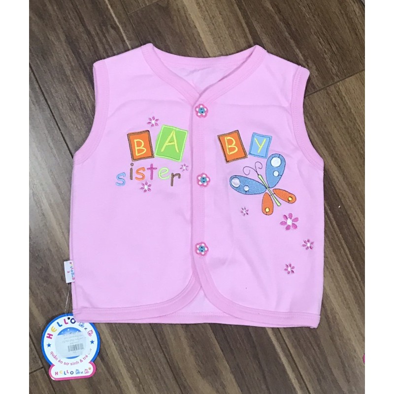 Áo gi lê bé gái 6-12m cotton 2 lớp