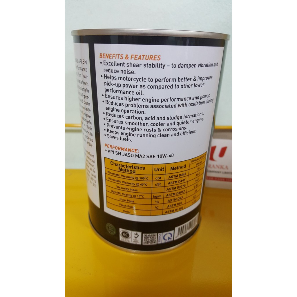 DẦU NHỚT BÁN TỔNG HỢP POWER UP DÀNH CHO XE SỐ 4T SEMI SYNTHETIC 10W40 API SN JASO MA2  1L NHẬP KHẨU  MALAYSIA