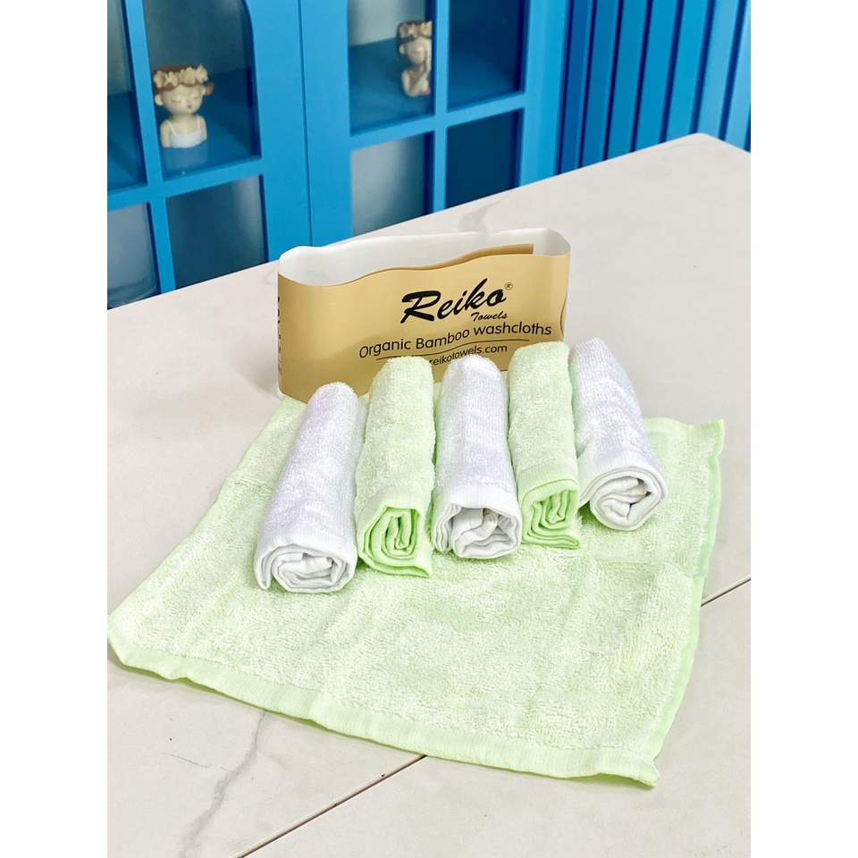 Set 6 khăn mặt sợi tre Organic siêu mềm mịn 25x25