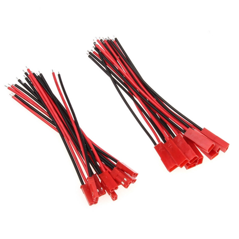 Set 10 cặp phích cắm JST đầu nối 2 Pin male/ female 100mm