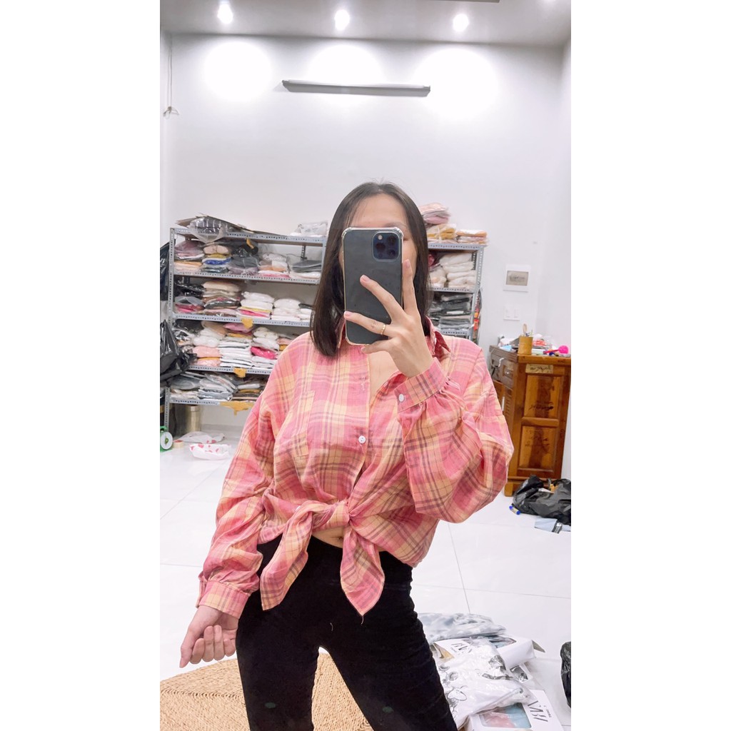 SÉT ÁO SƠMI CARO QUẦN LEGGIN NGẮN-DÀI (Video, ảnh thật)