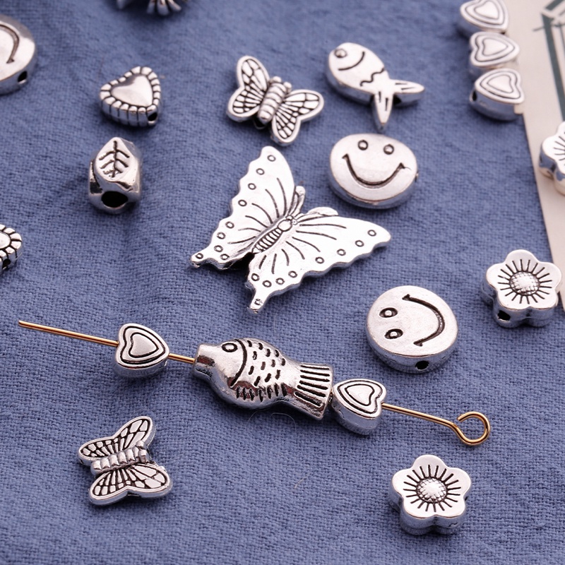 Hạt Xỏ Lỗ Hình Mặt Cười Bằng Hợp Kim Màu Vàng Hồng Phong Cách Cổ Điển Dùng Làm Trang Sức Thủ Công