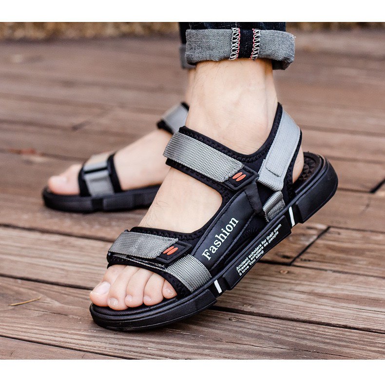 Dép sandal nam Fashion 2 quai dù  - xăng đan học sinh Fashion dễ đi dế phối đồ