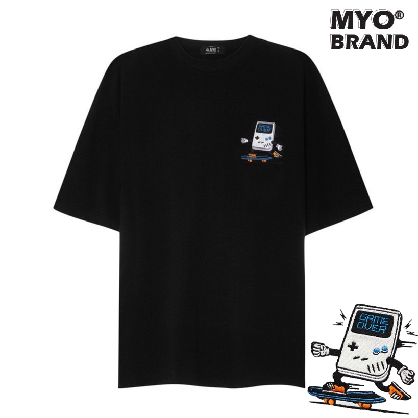 Áo Thun Cặp MYO Vải Cotton Thêu Game Machine