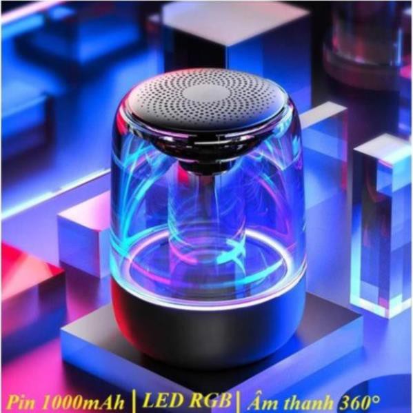 Loa Bluetooth Trong Suốt đèn Led  C7 âm thành vòm 6D âm bass trầm led RGB 1000mAh - chính hãng