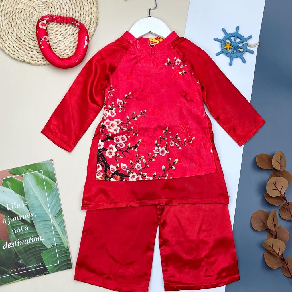 Áo dài hoa đào LITIBABY 2/7