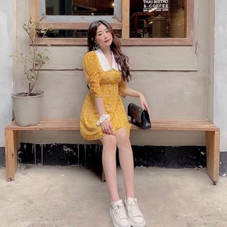 Váy hoa cúc vàng có cổ tingoan JISOO DRESS/YL