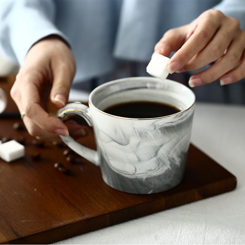 Cốc Sứ Uống Cà Phê Họa Tiết Vân Đá Cẩm Thạch