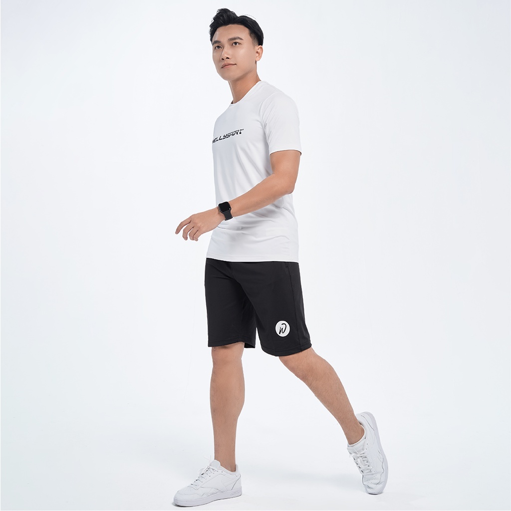 Áo thun nam cao cấp Welly Sport, chất liệu thun poly co giãn 4 chiều thoáng khí, màu trắng mã ANCGN008