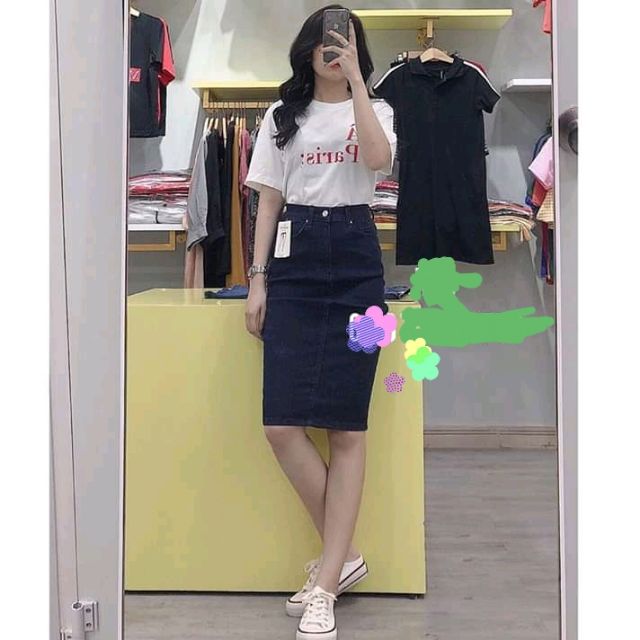 (Siêu rẻ) Chân váy Jean nữ dáng bút chì - chân váy bò công sở vải co giãn | BigBuy360 - bigbuy360.vn