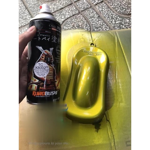 Sơn xịt Samurai màu PHỦ Xanh Lá Tươi - TCK8002 (400ml) , Dầu nhớt 20