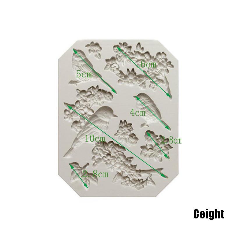 Khuôn silicone làm bánh hình chú chim và hoa đáng yêu