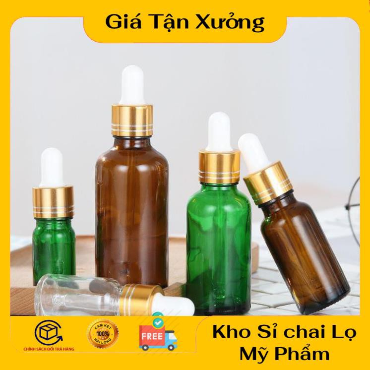 Lọ Chiết Serum ❤ TRÙM SỈ ❤ [30ml] Lọ đựng tinh dầu bóp giọt khoen vàng , chai lọ chiết mỹ phẩm , phụ kiện du lịch