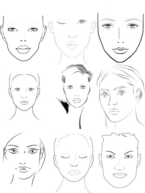 Giấy face chart tập makeup