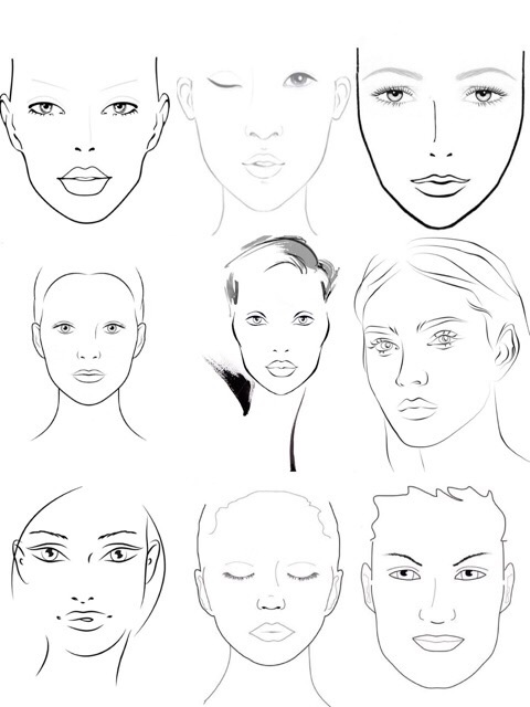 giấy face chart tập makeup