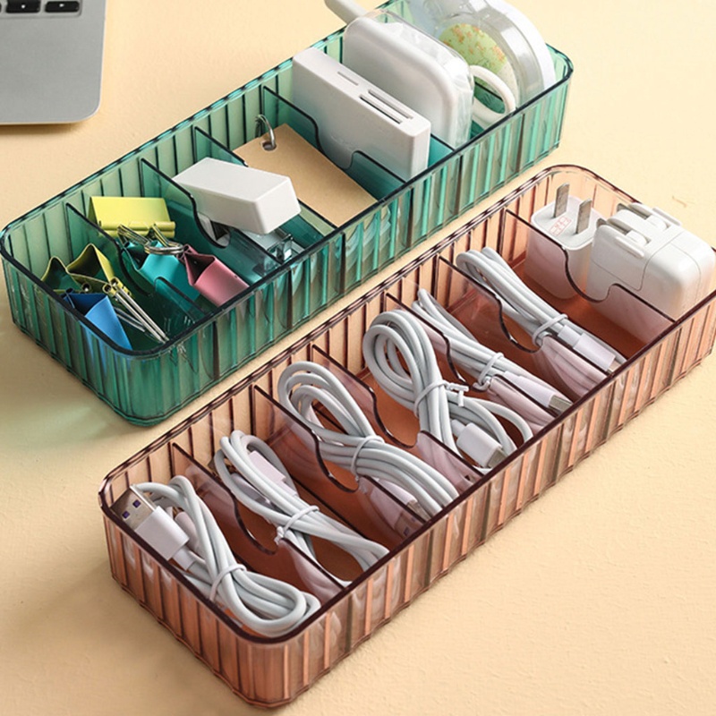 Hộp Nhựa 7 Ngăn Sắp Xếp Dây Cáp Sạc Gọn Gàng Tiện Dụng