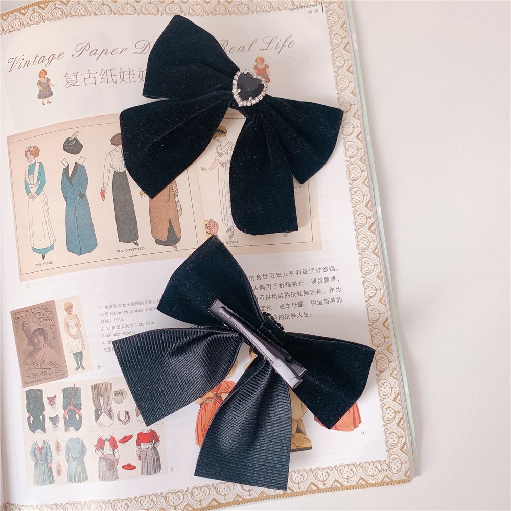 Kẹp Tóc Kim Cương Đen Cho Bé Gái Y2K