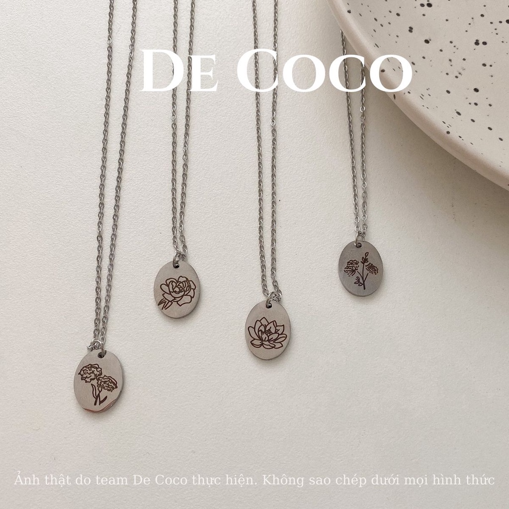 [KHÔNG ĐEN GỈ] Vòng cổ titan sinh nhật, dây chuyền hoa làm quà tặng, Birthday Necklace De Coco