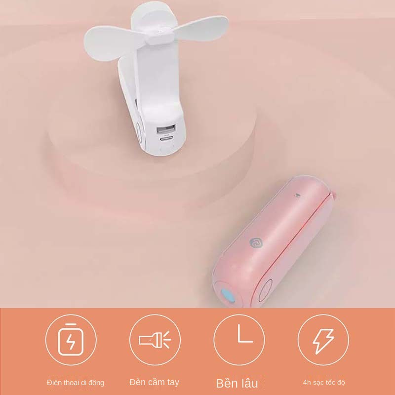 Xiaomi Eco-chain Thermofoldable Quạt nhỏ cầm tay mini học sinh đèn pin sạc