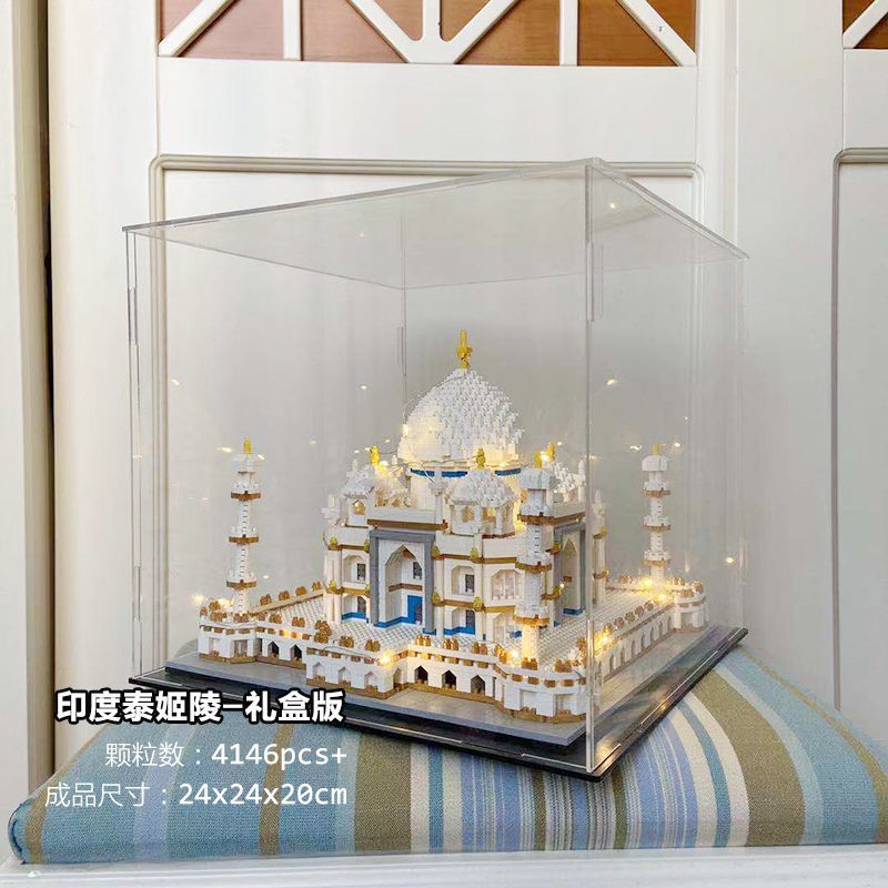 Tương thích với Lego siêu vi hạt có độ khó cao Taj Mahal Swan Lake Castle dành cho người lớn xây dựng mô hình lắp ráp kh