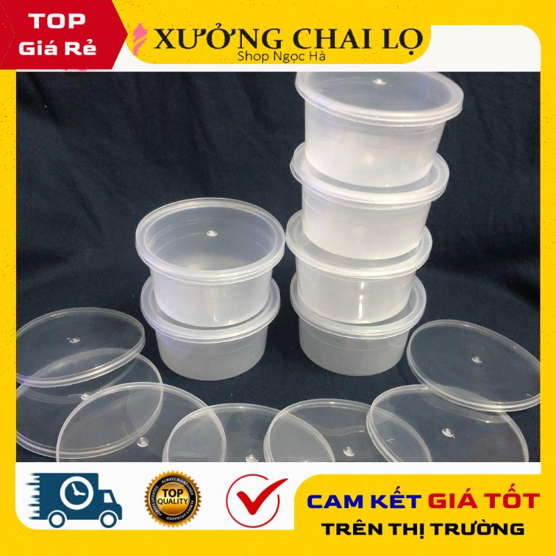 Hũ làm caramen, hủ bánh flan, khuôn làm bánh flan có nắp bằng nhựa 100% , phụ kiện du lịch
