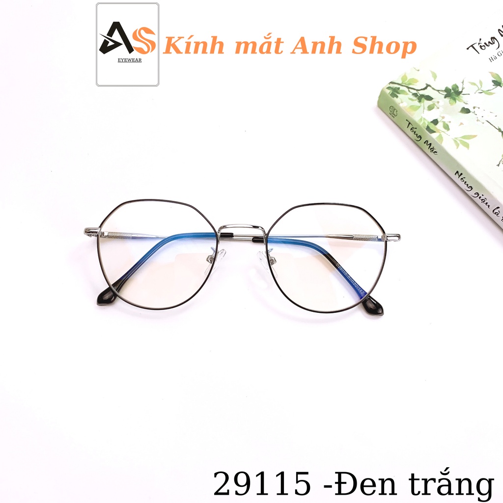 Gọng kính mắt lục giác chất liệu kim loại thanh mảnh kiểu dáng thời trang 29115