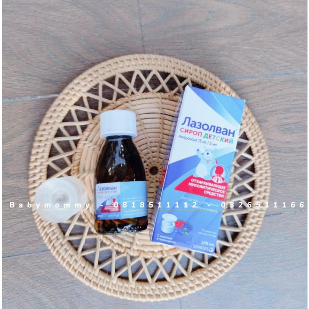 Siro ho và tiêu đờm Lazolvan 100ml của Nga