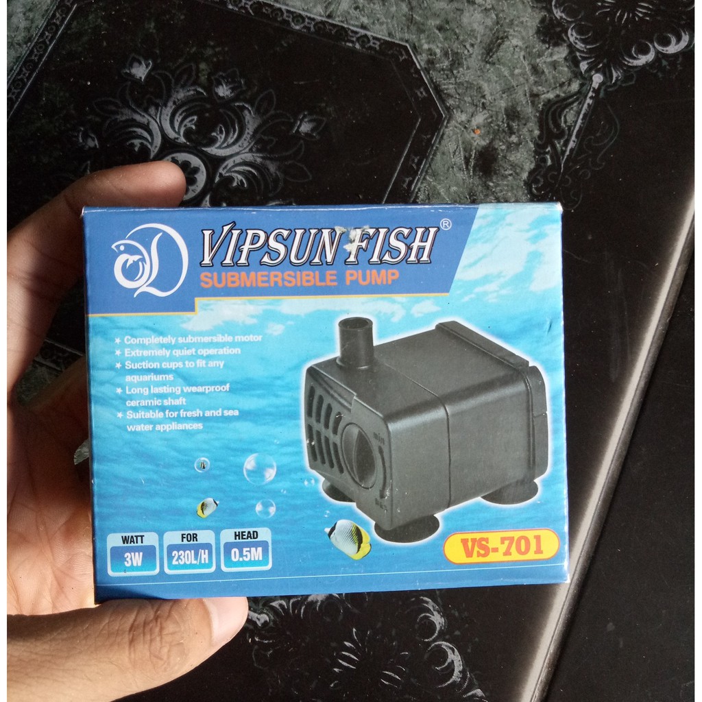 MÁY BƠM LỌC HỒ CÁ NON BỘ 3W 230L-H 0-50CM VS701