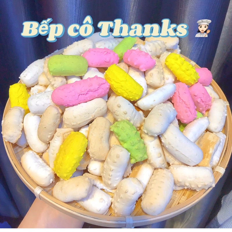 1 Gói Bánh Bột Con Sâu - Bánh Men Gai Màu Thanh Ngọt Tự Nhiên Thơm Sữa 300gr - Bếp Cô Thanks