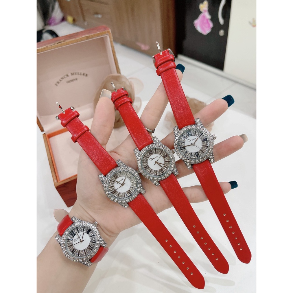 Đồng hồ DIMINI dây da mềm thiết kế đính đá kim cương nhân tạo sang trọng đeo cực sáng tay và nổi bật hình ảnh video tựụp | BigBuy360 - bigbuy360.vn