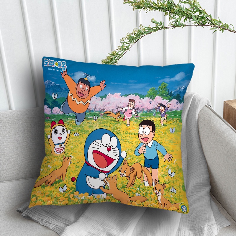 Vỏ Gối Đơn Bằng Polyester In Hình Doraemon Hoạt Hình Trang Trí Nhà Cửa / Xe Hơi