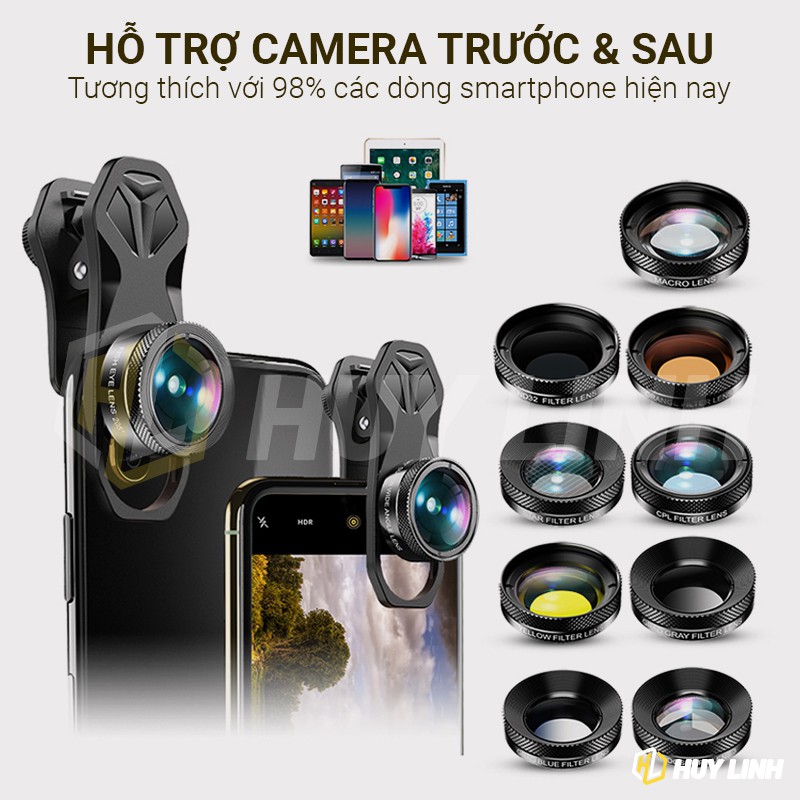 Bộ ống kính lens camera cho điện thoại Apexel 11in1